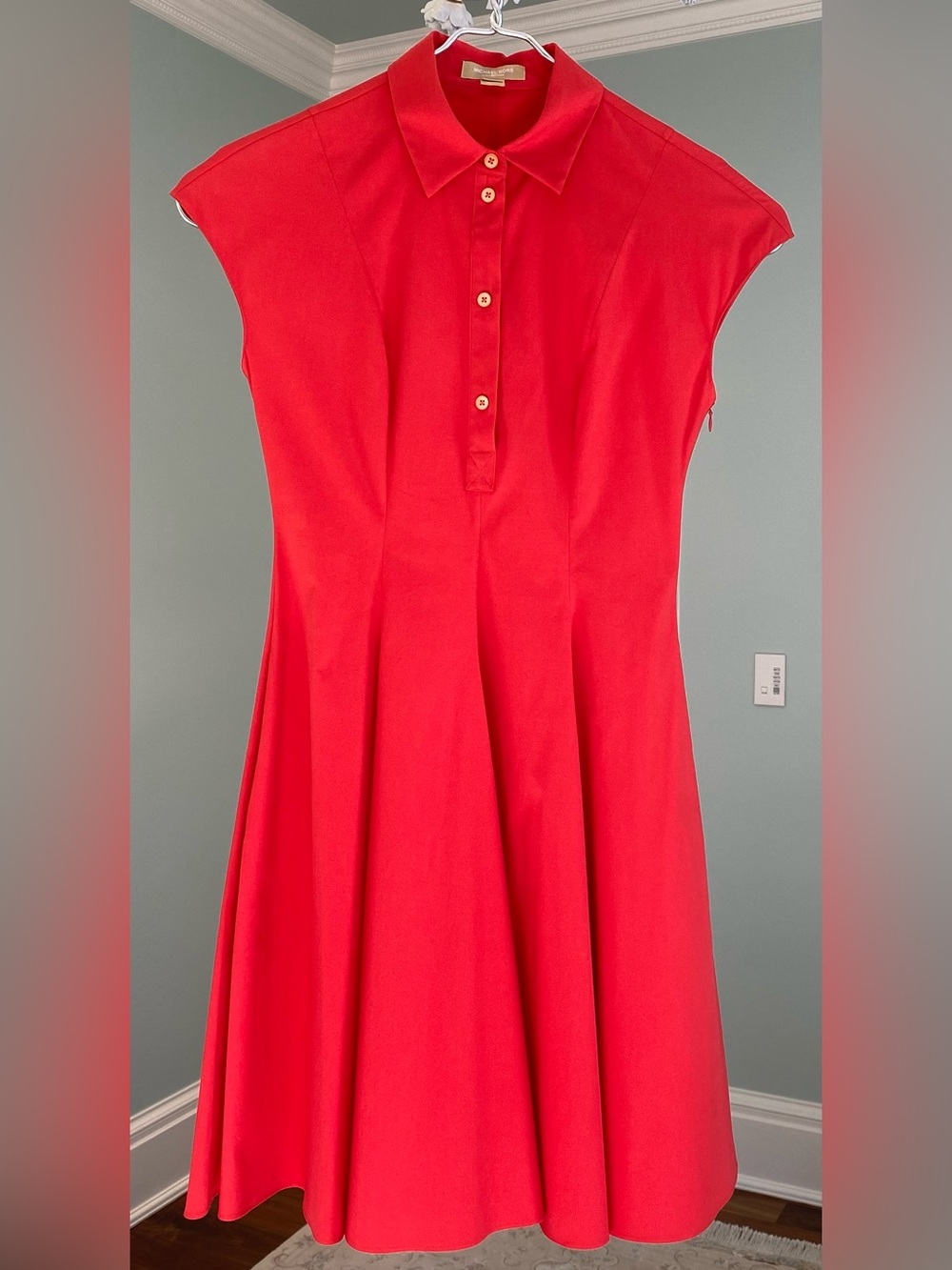 Michael Kors Collection Stretch Cotton Fit and Flare Dress